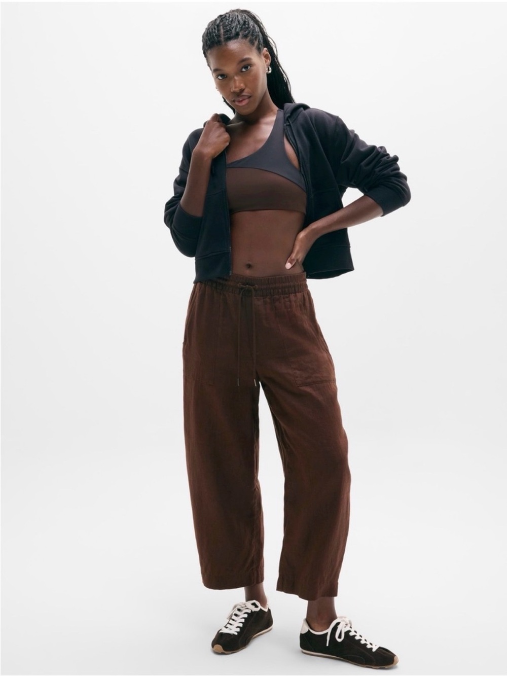 Athleta Retreat Linen Easy Barrel Crop Pant Sz M Tall NWT - SOLD OUT ONLINE